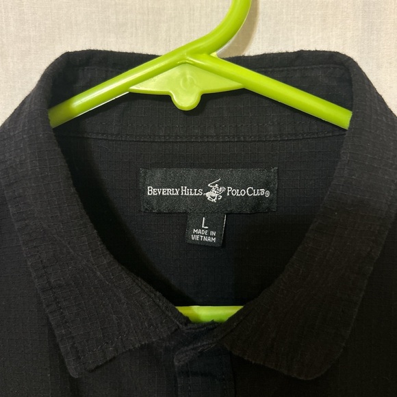 Beverly Hills Polo Club Black Textured Polo - Picture 2 of 4